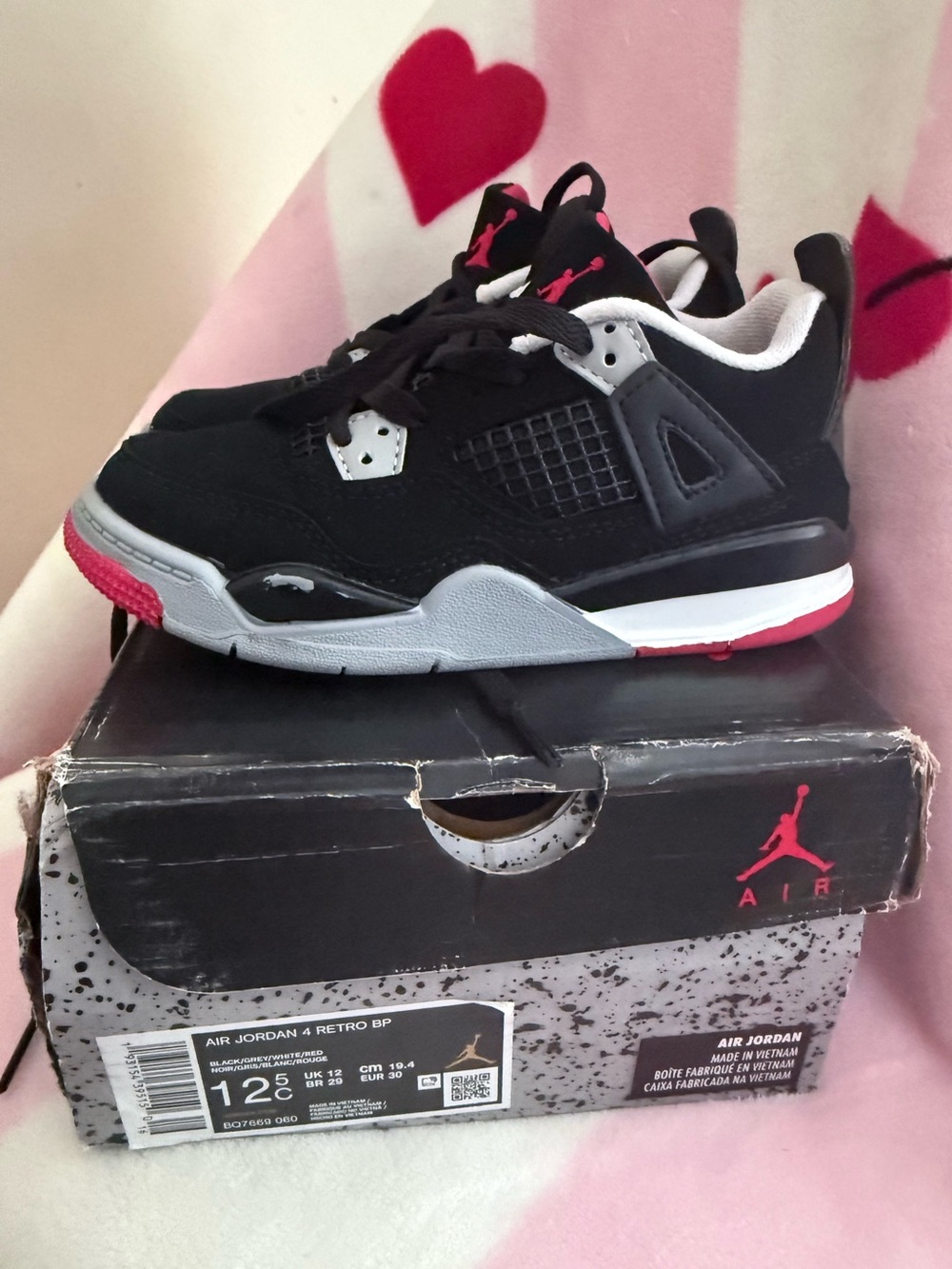 Air Jordan Kids' Retro 4 Shoes, Size 12.5C